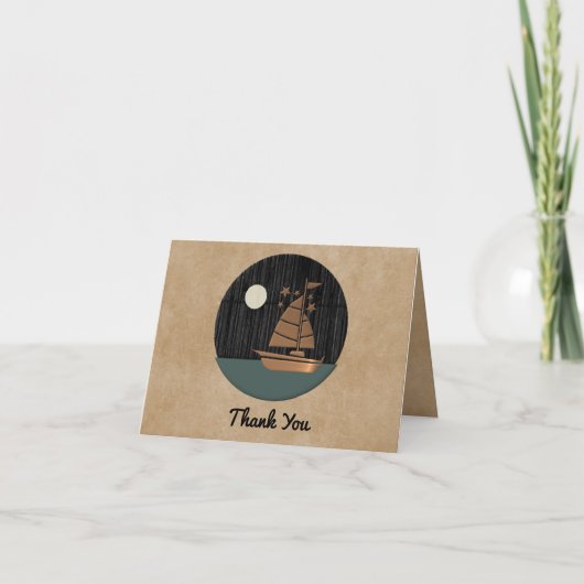 Zen Hartelijk dank voor uw kaart met zeilboot (Voorkant)