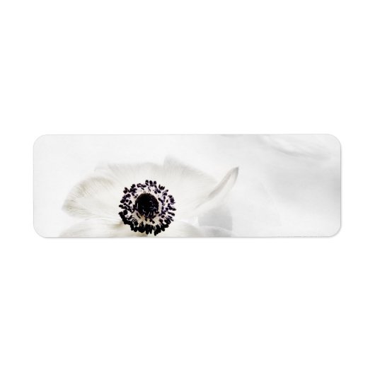 Zen High Key White Anemone op waterachtergrond Etiket (Voorkant)