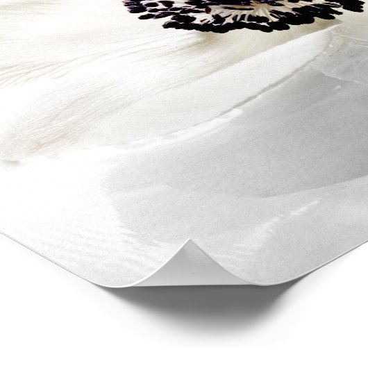 Zen High Key White Anemone op waterachtergrond Poster (Hoek)