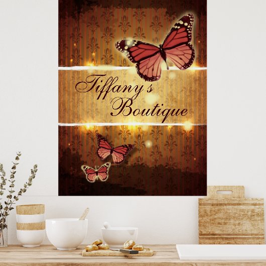 Zen Holistic Healing butterfly Yoga Instructor Poster (Keuken)