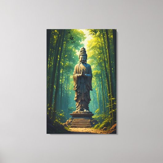 Zen in de bamboebos canvas afdruk (Voorkant)