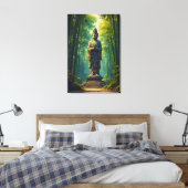 Zen in de bamboebos canvas afdruk (Insitu (Slaapkamer))