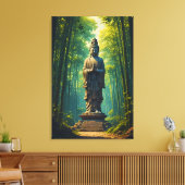 Zen in de bamboebos canvas afdruk (Insitu (Woonkamer))