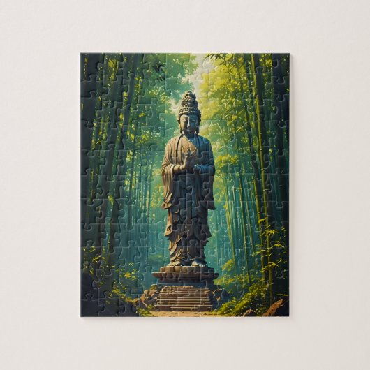 Zen in de bamboebos legpuzzel (Verticaal)