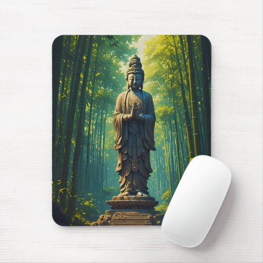 Zen in de bamboebos muismat (Met muis)