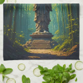 Zen in de bamboebos theedoek (Gevouwen)