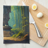 Zen in de bamboebos theedoek (Quarter Fold)