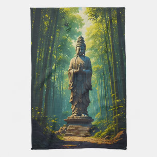 Zen in de bamboebos theedoek
