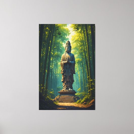 Zen in het bamboe bos canvas afdruk (Voorkant)