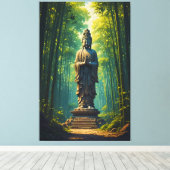 Zen in het bamboe bos canvas afdruk (Insitu (Houten vloer))