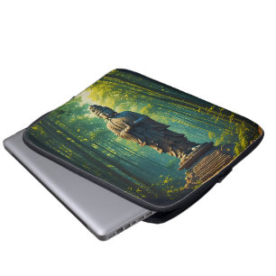 Zen in het bamboe bos laptop sleeve