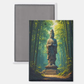 Zen in het bamboe bos magneet (Voorkant / Achterkant)