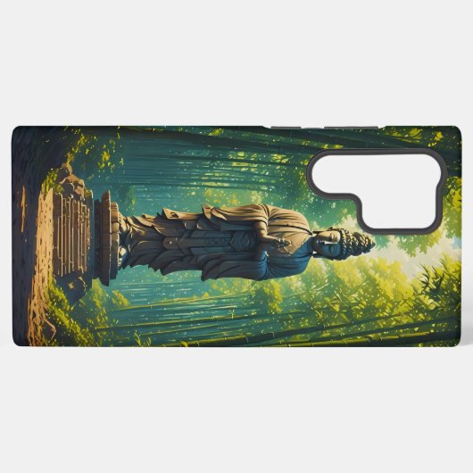 Zen in het bamboe bos samsung galaxy hoesje (Achterkant horizontaal)