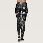 Zen Ink Flow Leggings Zwart en Wit (Achterkant)