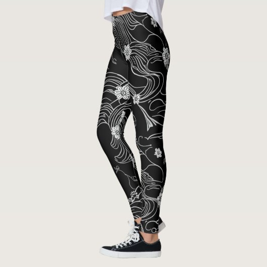 Zen Ink Flow Leggings Zwart en Wit (Links)