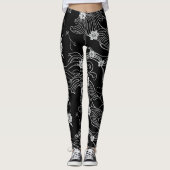 Zen Ink Flow Leggings Zwart en Wit (Voorkant)