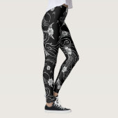 Zen Ink Flow Leggings Zwart en Wit (Rechts)