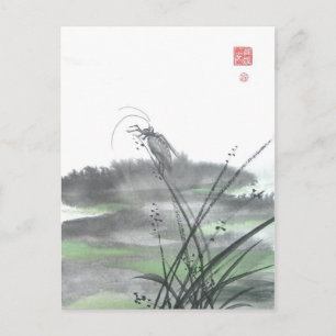 Zen Insect on Grass Briefkaart