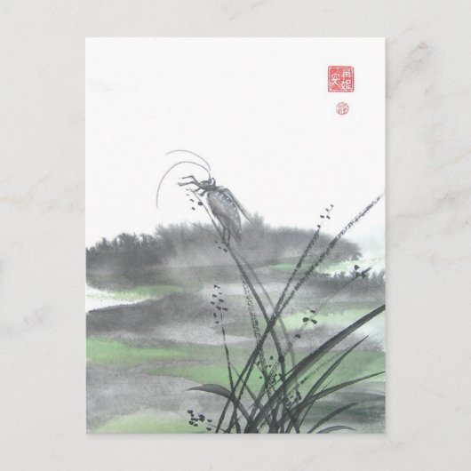 Zen Insect on Grass Briefkaart (Voorkant)