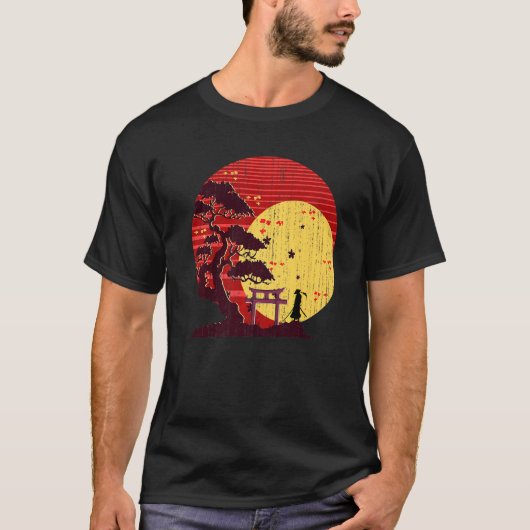 Zen Japanse cultuur Boeddhistische zonsondergang B T-shirt (Voorkant)