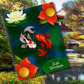 Zen Journal Yin Yang Koi Vis Wit Lotus Vijver Notitieboek