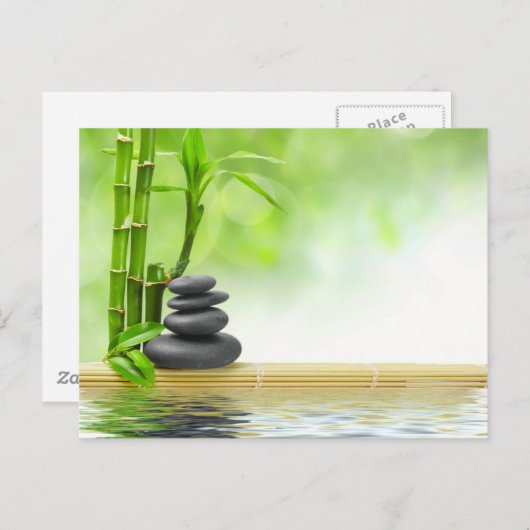 Zen-kalmerende watertuin door genezing van liefde briefkaart (Voorkant / Achterkant)