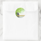 Zen-kalmerende watertuin door genezing van liefde ronde sticker (Tas)