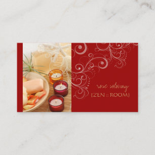 Zen kamer, kaars + wervelende visitekaartjes