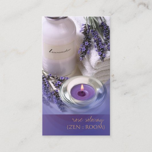 Zen kamer/lavendel visitekaartjes (Voorkant)