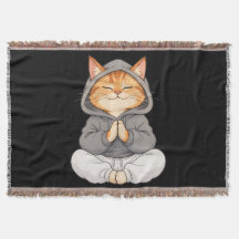 Zen Kat in Hoody – Schattige Mediterende Cartoon K