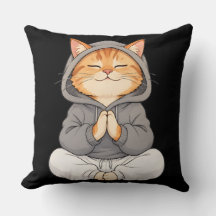 Zen Kat in Hoody – Schattige Mediterende Cartoon K