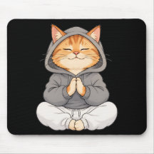Zen Kat in Hoody – Schattige Mediterende Cartoon K