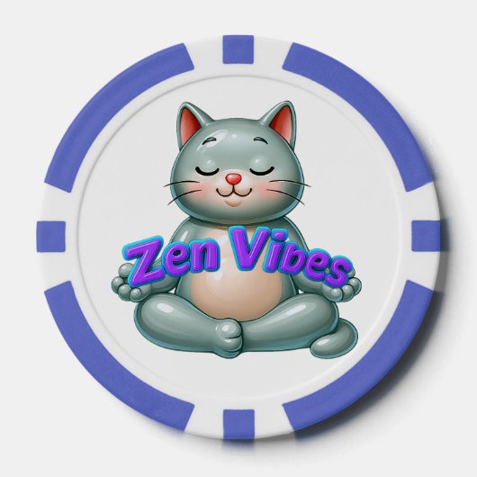 Zen Kat Kaarten Poker Chips (Voorkant)