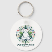 Zen Kat Meditatie Meowmaste Sleutelhanger (Voorkant)