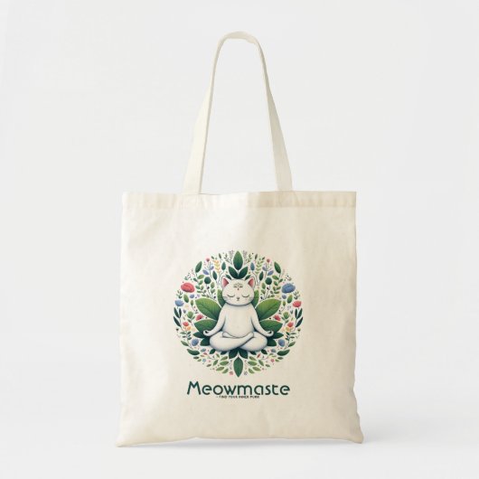 Zen Kat Meditatie Meowmaste Tote Bag (Voorkant)