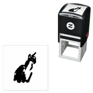 Zen Kat Tekeninktborstel Zelfinkende Rubber Stempe Zelfinktende Stempel