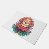 Zen Kat Vibes � Mediterende Kat Psychedelisch Deurmat (Schuin)