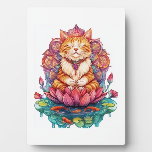 Zen Kat Vibes � Mediterende Kat Psychedelisch Fotoplaat (voorkant)