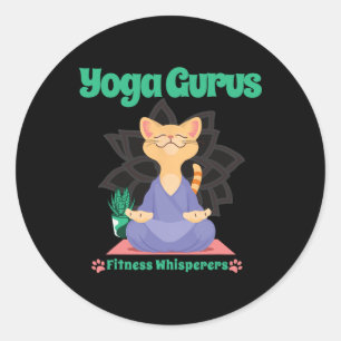 Zen Kat Yoga Gurus Meditatie Kalm Lotus Vibes Lief Ronde Sticker