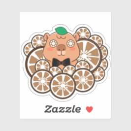Zen Kawaii Capybara Spa Dag met Citrus Sticker