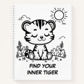 Zen Kawaii Tiger Notitieboek Schattigee Mindfulnes (Voorkant)