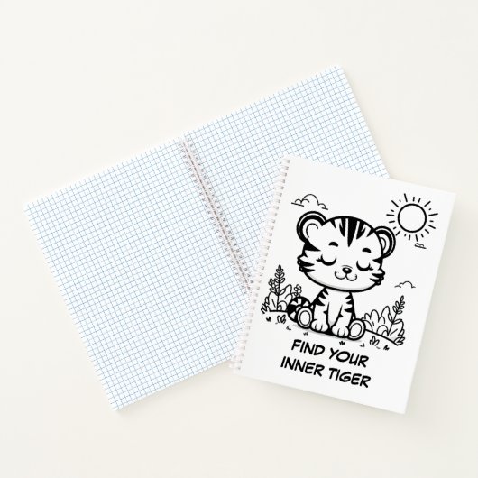 Zen Kawaii Tiger Notitieboek Schattigee Mindfulnes (Binnen)