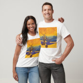 Zen Kersenbloesem Boom Abstracte Zonsondergang Kun T-shirt (Unisex)