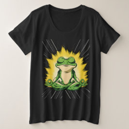 Zen Kikker Meditatie Super Saiyan Glow Kunst Grote Maat T-shirt