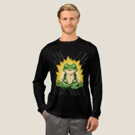 Zen Kikker Meditatie Super Saiyan Glow Kunst Tri-Blend Shirt