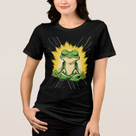 Zen Kikker Meditatie Super Saiyan Glow Kunst Tri-Blend Shirt