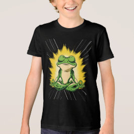 Zen Kikker Meditatie Super Saiyan Glow Kunst Tri-Blend Shirt