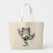 Zen Kikker Meesterwerk Grote Tote Bag (Achterkant)