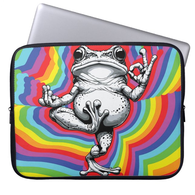 Zen Kikker Meesterwerk Laptop Sleeve (Voorkant)