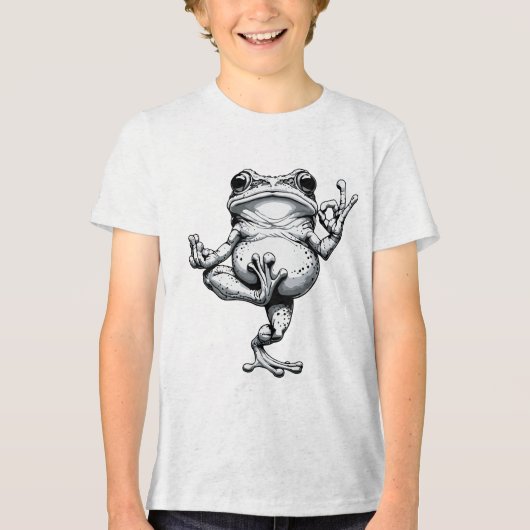 Zen Kikker Meesterwerk Tri-Blend Shirt (Voorkant)